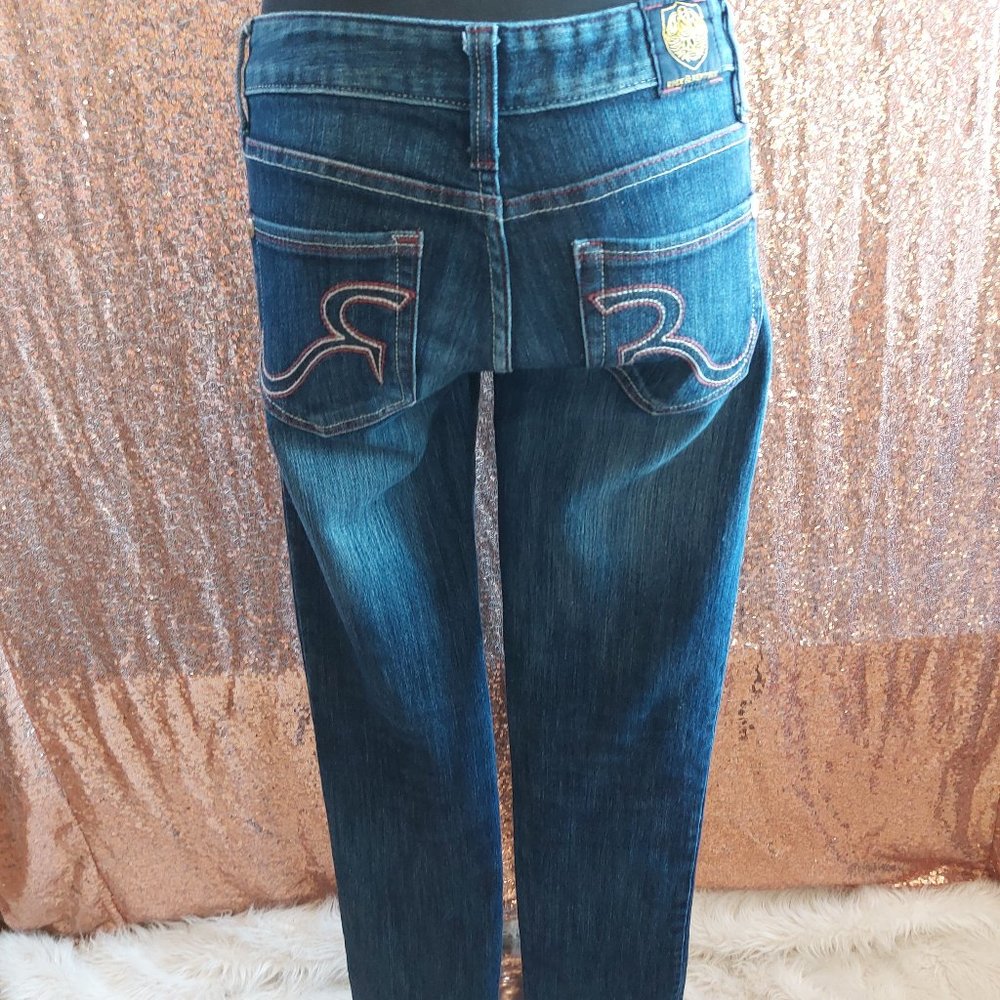 Rock and Republic Women's Straight Legs Mid Wash Denim Jeans Size: 26